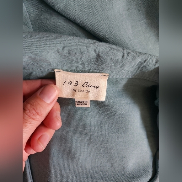 143 Story by Line Up Teal Mini Tie Sleeveless Dress - Picture 5 of 5